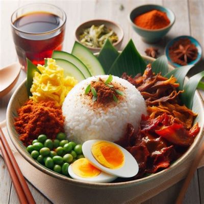  Nasi Lemak: Uma Sinfonia Tropical de Sabores Picantes e Cremosos!